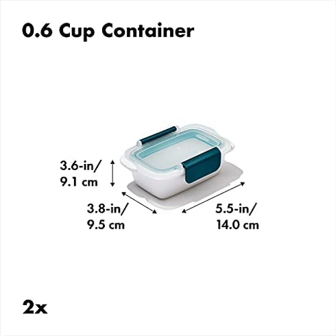 OXO Good Grips Prep & Go 2-Pack 0.6 Cup/0.14 L | Leakproof Food Storage | Ideal for spillproof snacking | BPA Free | Microwave Safe | Dishwasher Safe | Freezer Safe | Odor and Stain Resistant