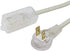 Woods 64598301 Decor Series 8-Foot Fabric Braided Indoor Extension Cord with Lighted Ends, 3 Polarized 2-Prong Outlets, Right Angle Plug, 125 Volts, Beige