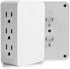 Plug in Outlet Extender,6 Grounded Outlet to The Side,Wall tap Side Access Adapter,Electrical Wall Plug,UL Listed,2 Pack