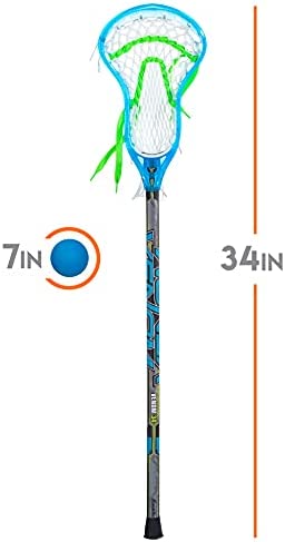 Franklin Sports Kids Mini Lacrosse Stick + Ball Set - Venom Youth Plastic Lacrosse Stick for Beginners - Perfect Set for Kids + Toddlers - Blue