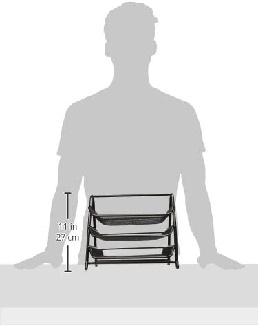 Greenco Paper Tray Mesh 3 Tier Document, Letter, Paper, Desk Organizer, Black