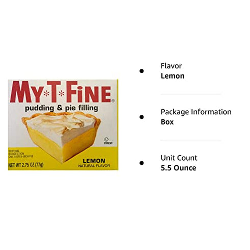 Lemon Pudding and Pie Filling Mix By My T Fine - 2.75 Ounce Box - 2 Box Pack
