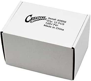 Creative Hobbies® Replacement Light Bulbs for Electric Candle Lamps, Window Candles, & Chandeliers - 7 Watt Candelabra (E12), Clear, Steady Burning, 120v 7w Bulb - Pack of 12