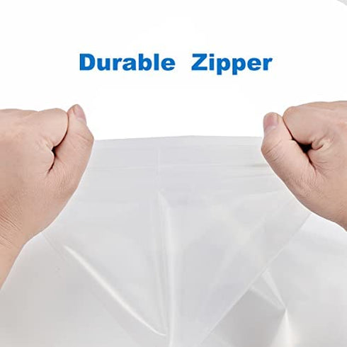 Somoga 50 PCS 11" x 15" Large Thick 2.4 Mil Clear Zip Poly Bags Plastic Reclosable Zip Seal Lock Bags Clothing Shoes Toys Prints Zipper Bag