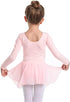 MdnMd Toddler Girls Ballet Leotards with Skirt Classic Short Sleeve Dance Gymnastic Ballerina Outfit Dress