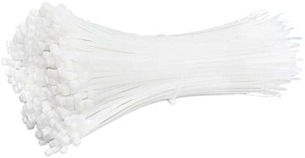 1000 PCS Nylon Cable Ties, Multi-Purpose Zip Ties Self-Locking Small Zip Ties Heavy Duty Zip Ties (4 Inch, White)
