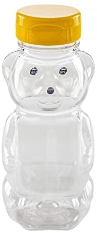 12 oz Honey bear with Flip Top Lid Plastic Squeeze Bear Wedding Party Favors (6 yellow)