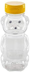 12 oz Honey bear with Flip Top Lid Plastic Squeeze Bear Wedding Party Favors (6 yellow)