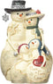 Pavilion Gift Company BirchHeart 5-Inch Tall Snowman Family, Reads Love Holds a Family Close
