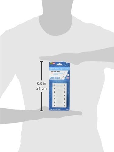 Redi-Tag Pre-Printed 1-10 Index Tabs, Permanent Adhesive, 7/16" x 1", 104 Tabs Per Pack, White with Black Print, 1-Pack (31001)
