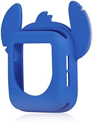 Sufcusny Cute Cartoon Silicone Bumper Case Monster Style Full Body Protective Frame Shockproof Cover Compatible with 44mm Apple Watch SE/Series 6/5/4, Deep Blue
