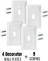 Bates- Classic Beadboard Single Switch Plate, 4 Pack, Light Switch Cover, Wall Switch Plate Cover, Light Switch Cover Plate, Switch Covers Wall Plate, Switch Plates, Wall Plates for Light Switches.