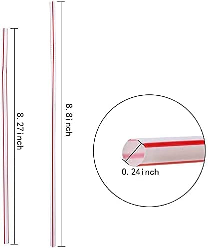 500 Pcs 8.27 Inch Colorful Flexible Plastic Drinking Straws,Individually Wrapped , Bendable,Disposable,Thick Straw for Party, for Use with Any Jumbo Cup or Water Bottle,BAP Free, Dia 0.24inch