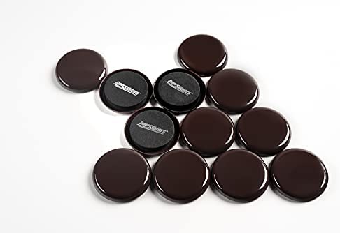 Super Sliders 2 1/2" Round Reusable Furniture Sliders for Carpet - Effortless Moving and Surface Protection, Brown (8 Pack)