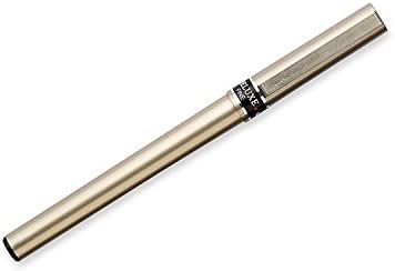 Uni-Ball Deluxe Rollerball Stick Pens, Fine Point 0.7mm, Black Ink, Champagne Gold Barrel, Pack of 6