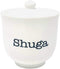 Sugar Bowl | Cute Ceramic "Shuga" Dish with Lid | Perfect Hostess Gift or Housewarming Gift