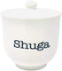 Sugar Bowl | Cute Ceramic "Shuga" Dish with Lid | Perfect Hostess Gift or Housewarming Gift