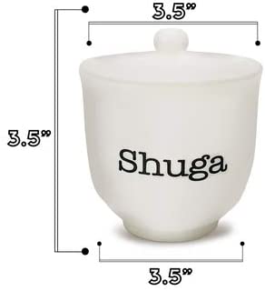 Sugar Bowl | Cute Ceramic "Shuga" Dish with Lid | Perfect Hostess Gift or Housewarming Gift
