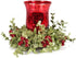 Ganz Kissing Krystals Small Red Mecury Glass Hurrican Candle Holder and Mistletoe Set