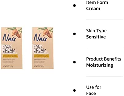 Nair Hair Remover Face Cream, 2 Oz, Pack of 2