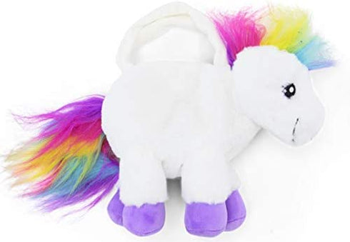 Plushible Bridging Miles with Smiles Plush Unicorn Purse - Soft, Fluffy, Functional Stuffed Unicorn Purse for Kids - Cute Stuffed Animal Unicorn Toy