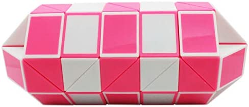 Mipartebo Magic Snake Cube Twist Puzzle 72 Wedges Large Size Twist Fidget Snake Toys Gift Party Favors for Kids Adults Teens Pink