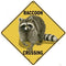 CROSSWALKS Raccoon Crossing 12" X 12" Aluminum Sign (X426)