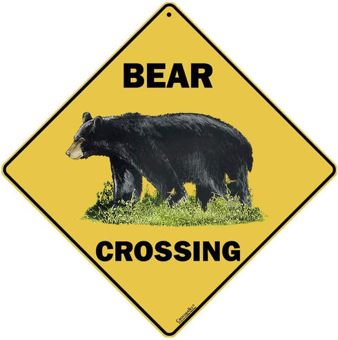 CROSSWALKS Bear Crossing 12" X 12" Aluminum Sign (X47)