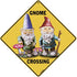 CROSSWALKS Gnome Crossing 12" X 12" Aluminum Sign (X341)