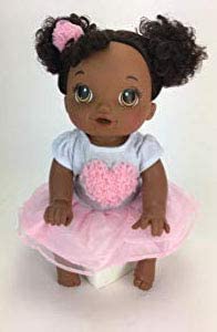 Sophia's 15 Inch Baby Doll Clothes 2 Pc. Set, Detailed Pink Heart Top, Tutu Skirt & Headband Fits 15 Inch Baby Dolls! Heart Dress & Headband|Plus Gift Bag |Doll Not Included