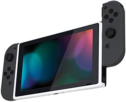 eXtremeRate White DIY Housing Shell for Nintendo Switch Console, Replacement Faceplate Front Frame for Nintendo Switch Console w/Volume Up Down Power Buttons - Console NOT Included