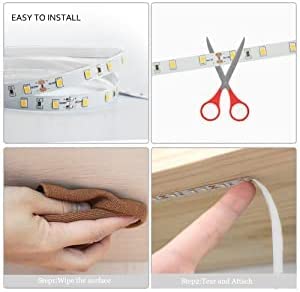JESLED 32.8ft/10M LED Strip Lights ,6500K Super Bright White,Dimmable,24V DC LED Tape Lights for Bedroom, Kitchen, Under Cabinet, Living Room, Stair Decoration