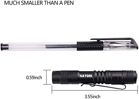 HATORI LED Mini Flashlight, Bright Small Handheld Pocket Flashlights Tactical High Lumens Pen Light for Camping, Outdoor, Emergency, 4 Pack(3.55Inch)