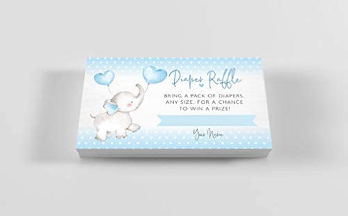 Your Main Event Prints Boy Elephant Baby Shower Invitations, Peanut Baby Shower Invites with Diaper Raffles Cards, Sprinkle, 20 Invites Including Envelopes