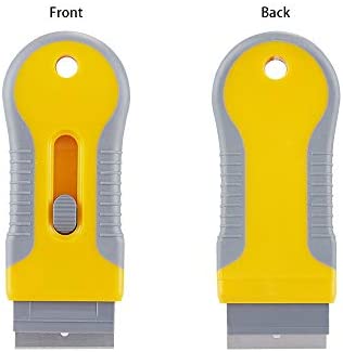 Razor Blade Scrape with 15pcs Extra Blades, Scraper Tool, Razor Blade Retractable, Paint Stripping Tool, Cleaning Tool for Removing Labels, Stickers, Decals, Paint from Glass and Stovetop-WEGAZ