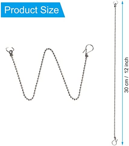 3 Pack Universal Toilet Flapper Chain Replacement Kit,Stainless steel,Including 12-Inch Chain,Hook,Ring