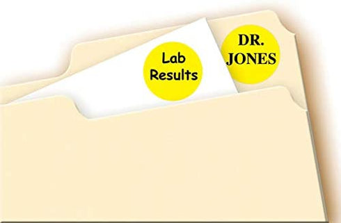 Avery Print/Write Self-Adhesive Removable Labels, 0.75 Inch Diameter, Yellow, 1,008 per Pack (5462)