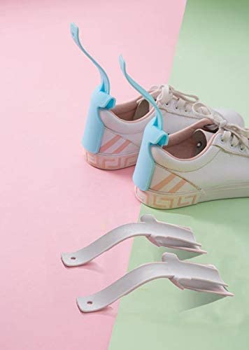 8 Packs Portable Lazy Shoes Helper Shoe Wear Helper Shoe Lifting Helper for Men Women Kids, Sock Slider Handled Shoe Horn for Seniors, Elderly, Disabled, Fits All Shoes, Blue and Grey