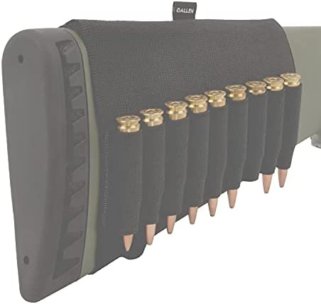 Allen Company Rifle Buttstock Shell/Cartridge Holder, Durable Elastic Loops Hold .270, 30.06, 6.5 Creedmoor, 7 mm (Fits Most Hunting Rifles), Black, 206