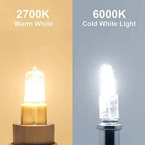 Jaenmsa G9 Halogen Light Bulbs, 12 Pack G9 Bulb 2 Pin Base JCD Type, 120V T4 Bi-Pin 40W Xenon Small Light Bulb for Range Hood Lights, Microwave Ovens, Bathroom Light Bulbs, Chandeliers, Dimmable