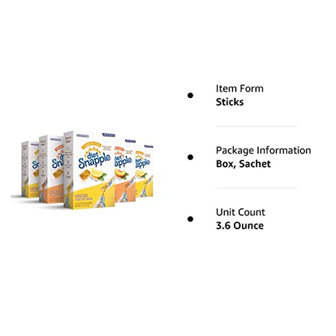 Diet Snapple – Sugar Free & Delicious, Made with Natural Flavors (Variety, 30 Sticks)