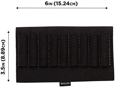 Allen Company Rifle Buttstock Shell/Cartridge Holder, Durable Elastic Loops Hold .270, 30.06, 6.5 Creedmoor, 7 mm (Fits Most Hunting Rifles), Black, 206