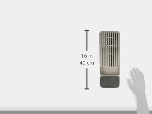 Joseph Joseph 85120 DrawerStore Kitchen Drawer Organizer Tray for Knives Knife Block, Gray