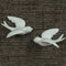 HomArt Smalll White Ceramic Sparrow Figurines. Pair of 2