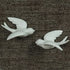 HomArt Smalll White Ceramic Sparrow Figurines. Pair of 2