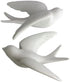 HomArt Smalll White Ceramic Sparrow Figurines. Pair of 2