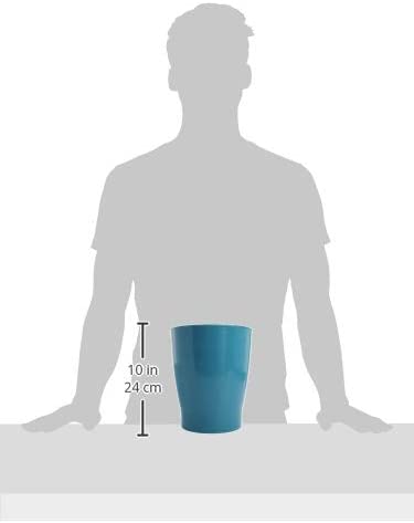 iDesign Round Plastic Waste Basket, The Franklin Collection – 7.7" x 7.7" x 9.1", Teal Blue