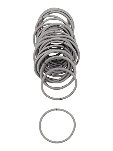 Heliums Gray Large Hair Elastics, 2.25 Inch 4mm Ponytail Holders, Match Your Hair Color Neutral Shades - 30 Pack