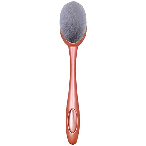 Real Techniques Blend and Blur Foundation Brush, For Liquid Foundation, Easy Makeup Application, Oval Shaped Brush Head with Dense, Plush, Synthetic Bristles, Orange Face Brush, 1 Count