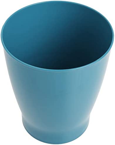 iDesign Round Plastic Waste Basket, The Franklin Collection – 7.7" x 7.7" x 9.1", Teal Blue